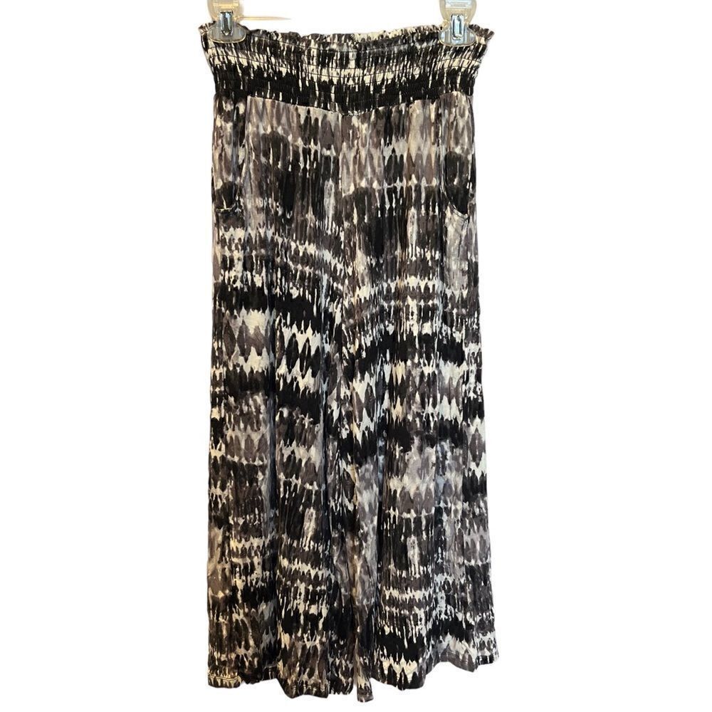 Women's French Laundry Capris Size Small Blk/grey/cream elastic waist